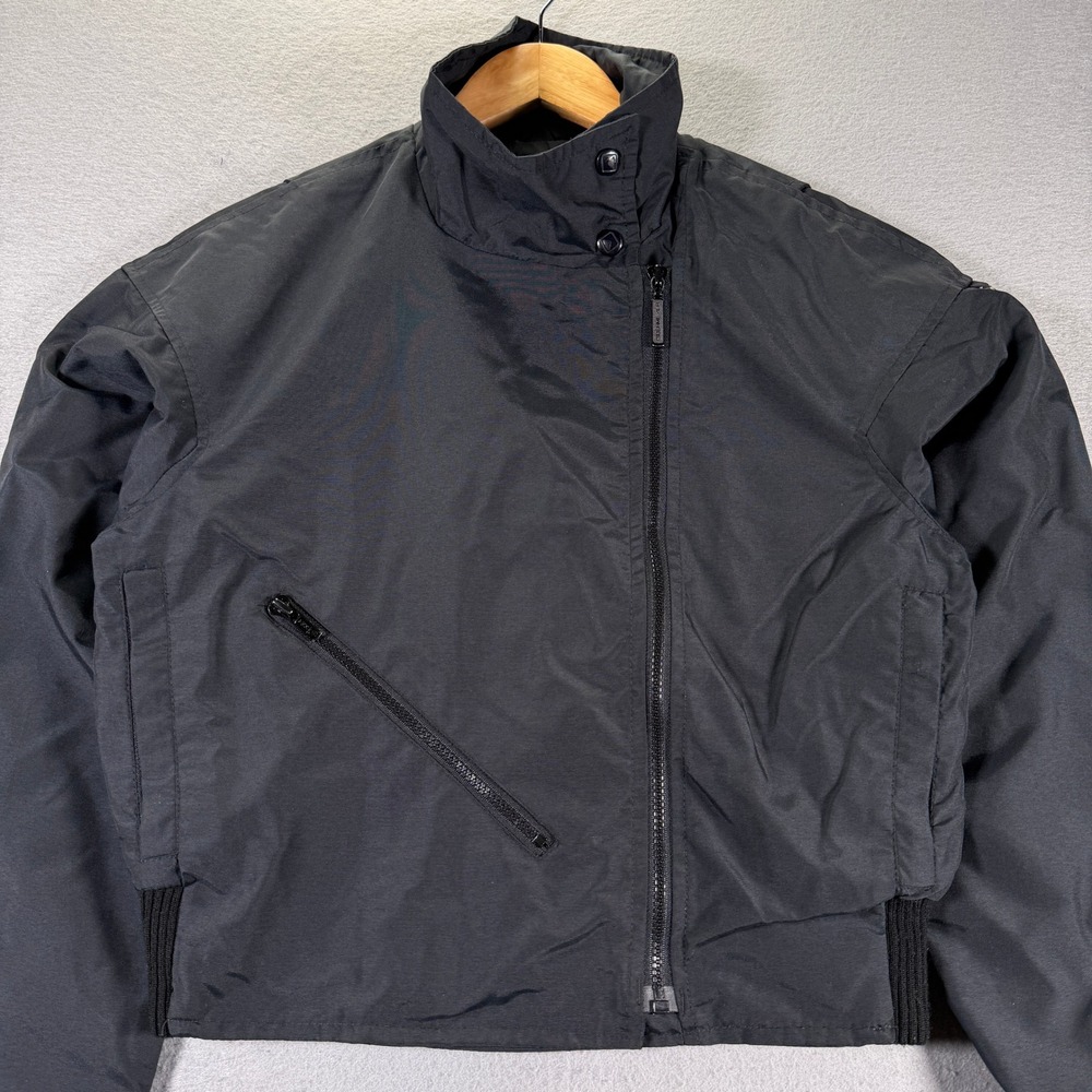 VIntage Obermeyer Cooper Womens Black Nylon Bomber Jacket Size 10 Zip Up